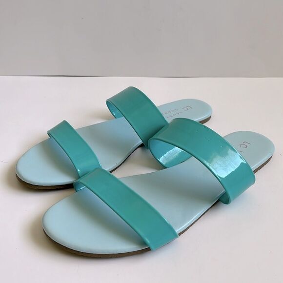 NWOT LC LAUREN CONRAD Turquoise Sandals Size 9 - Picture 1 of 7